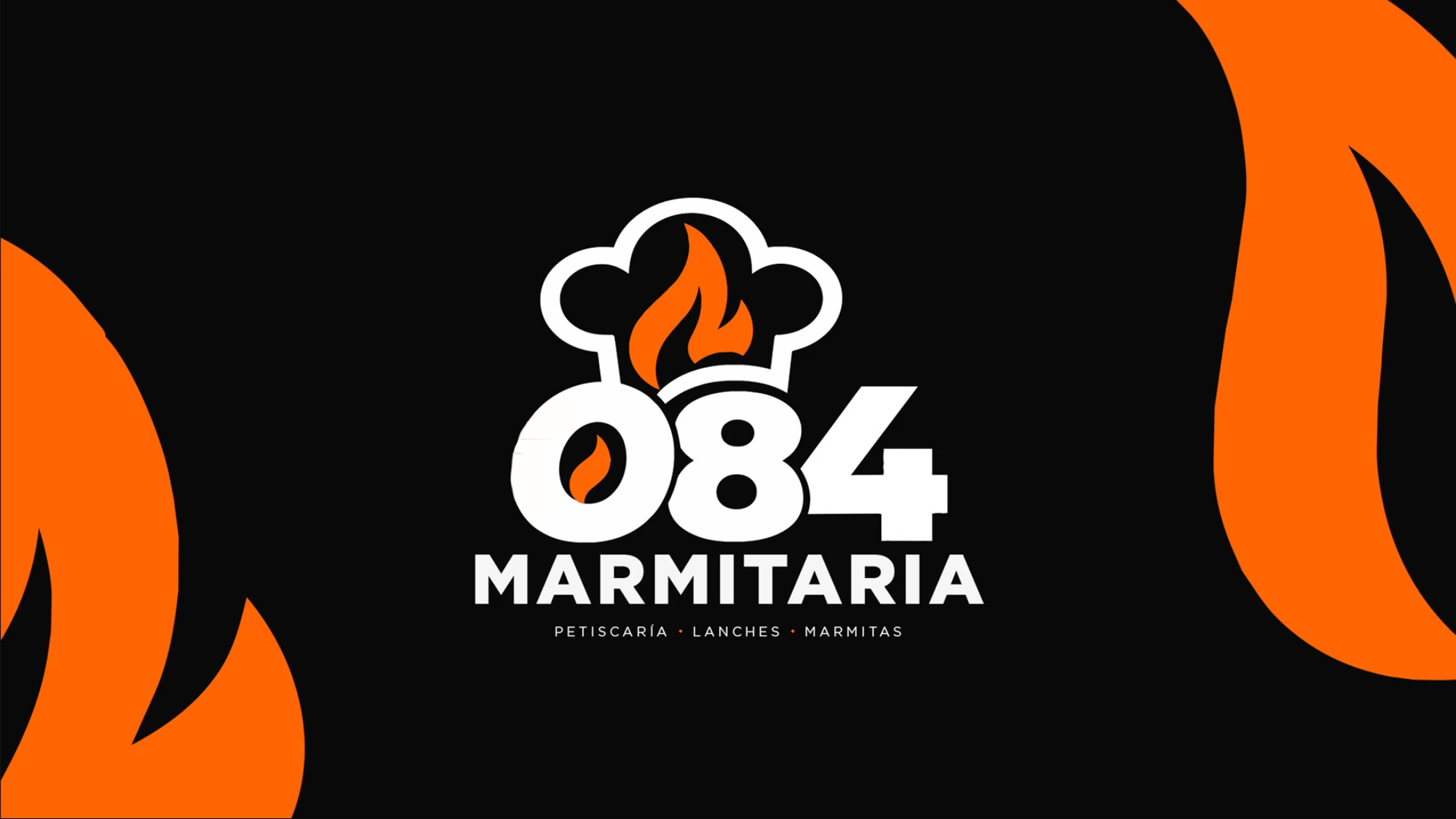 Identidade visual oficial da 084 Marmitaria — petiscaria, lanches, marmitas